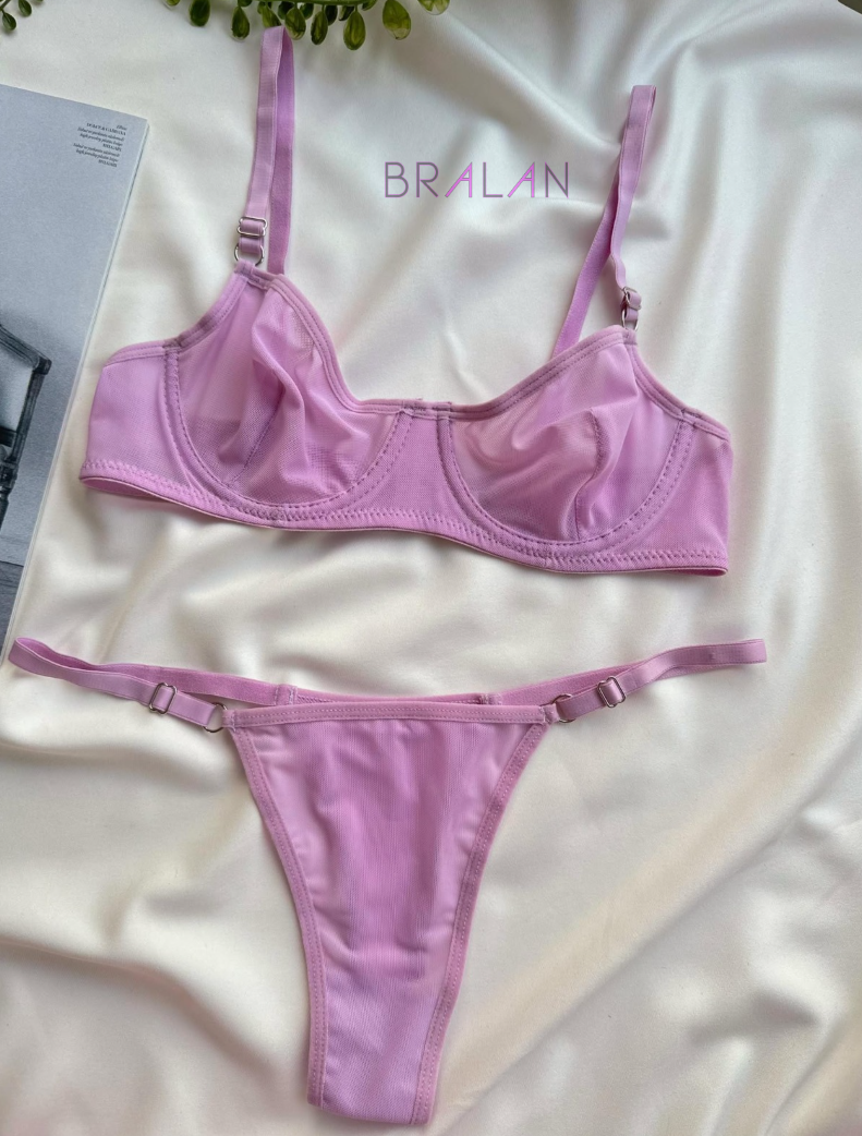 Comfort Lilac Mesh Lingerie Set – Light & Elegant