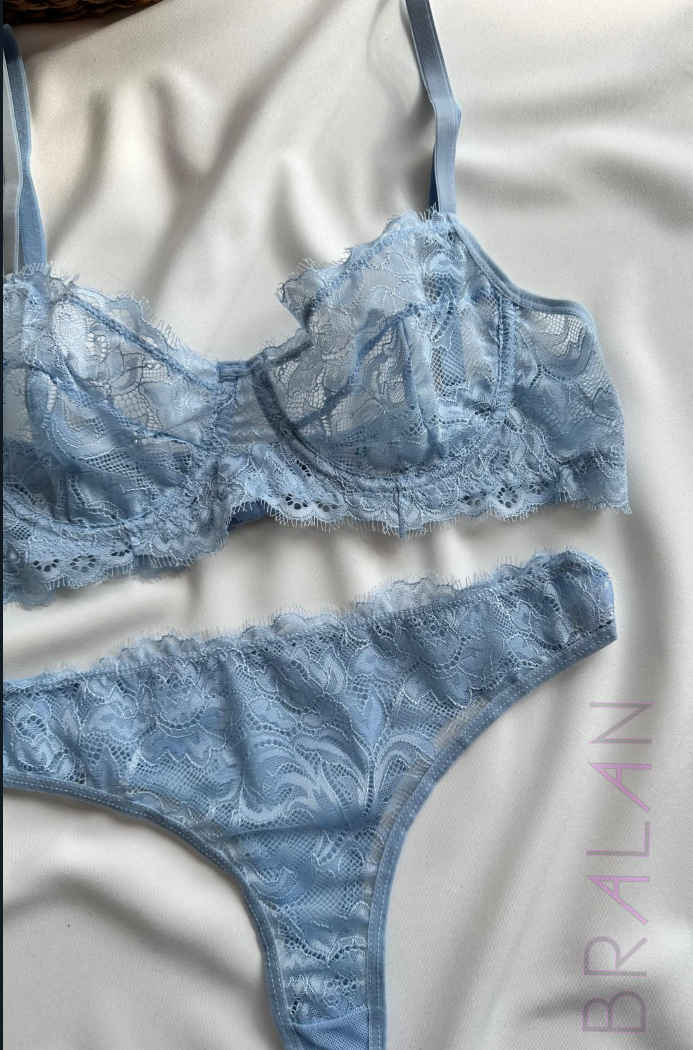 Baby Blue Lace Tulle Set