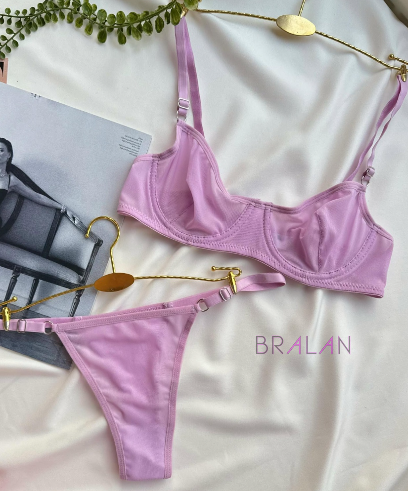 Comfort Lilac Mesh Lingerie Set – Light & Elegant