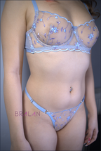 Blue Floral Mesh Bralette Set